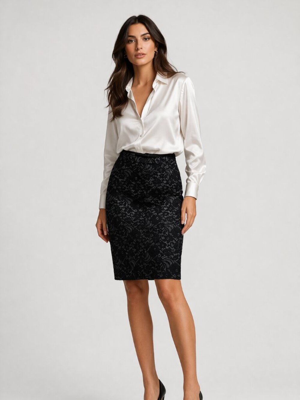 Dolce & Gabbana lace floral pencil skirt size 40